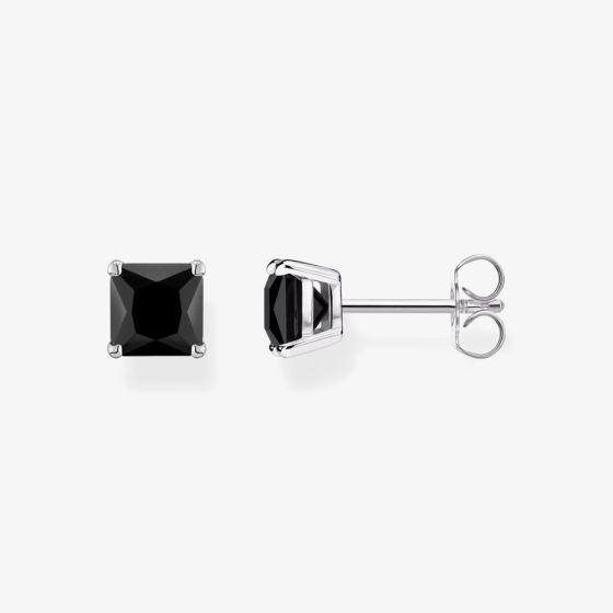 THOMAS SABO Sterling Silver Square Cut Black Onyx Stud Earrings H2174-024-11