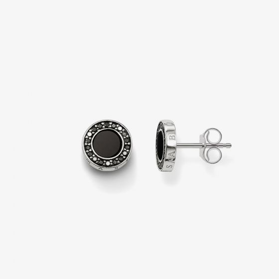 THOMAS SABO Silver Black Pavé Onyx Stud Earrings H1861-641-11
