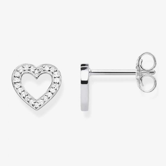 THOMAS SABO Stone Set Open Heart Stud Earrings H1945-051-14