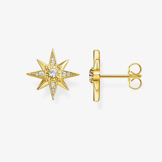 THOMAS SABO Gold Plated Magic Stars Cubic Zirconia Stud Earrings H2081-414-14