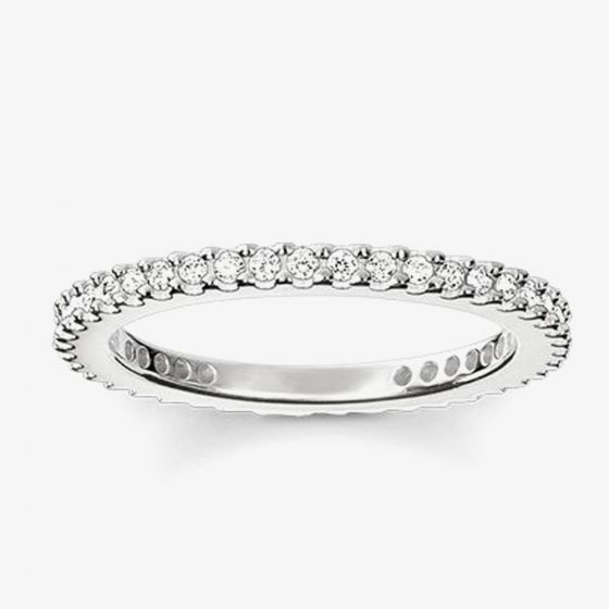 THOMAS SABO Sterling Silver Cubic Zirconia Narrow Eternity Ring TR1980-051-14-44
