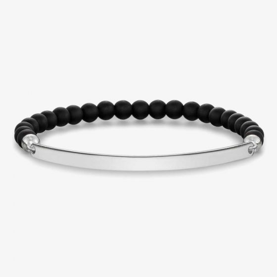 THOMAS SABO Silver Matte Black Obsidian Bracelet LBA0001-023-11