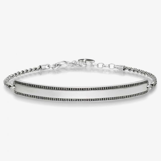 THOMAS SABO Silver Oxidised Synthetic Grey Hematite Bracelet LBA0010-808-5