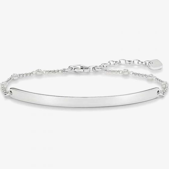 THOMAS SABO Silver Love Bridge Plain Bar Cubic Zirconia Bracelet LBA0040-051-14