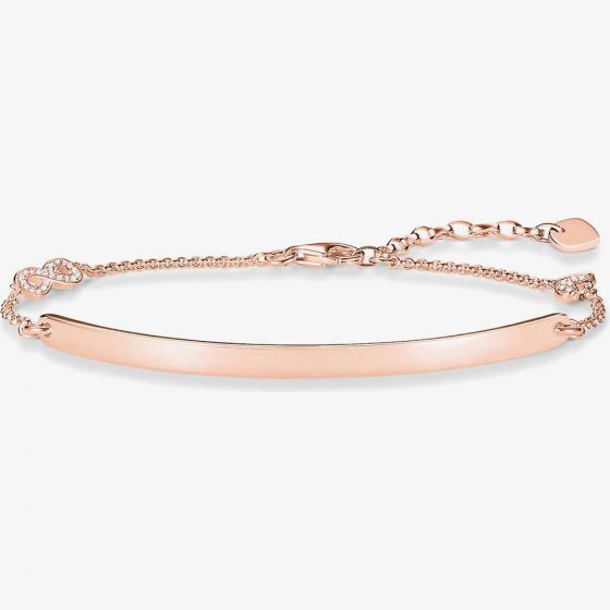 THOMAS SABO Rose Gold Plated Love Bridge Heart Infinity Bracelet LBA0042-416-14