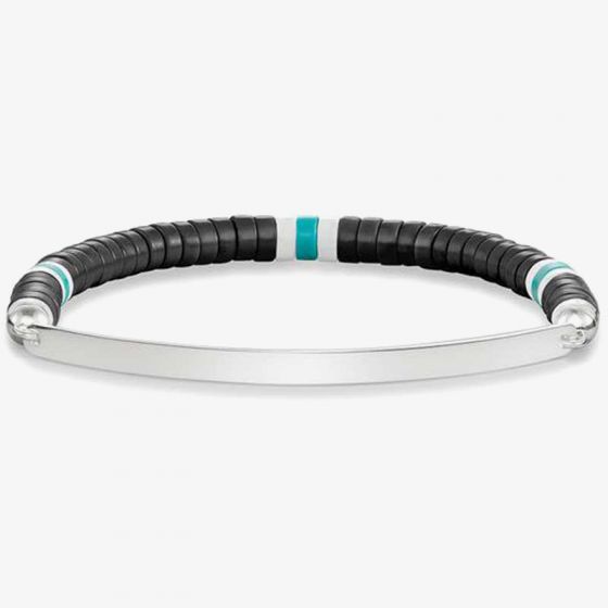 THOMAS SABO Silver Love Bridge Black Obsidian Bead Bracelet LBA0092-885-11