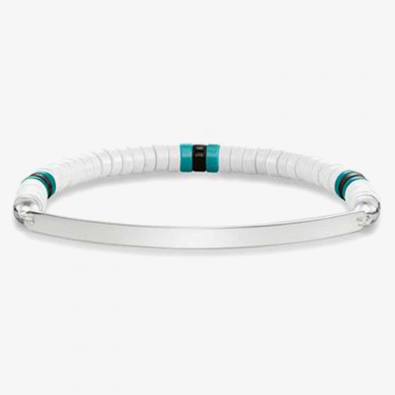 THOMAS SABO Silver Love Bridge White Agate Bead Bracelet LBA0093-885-14