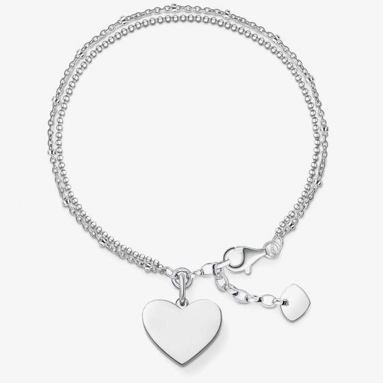 THOMAS SABO Ladies Love Bridge Heart Bracelet LBA0102-001-12