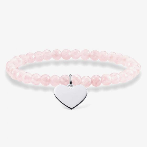THOMAS SABO Love Bridge Pink Beaded Heart Bracelet  LBA0115-034-9