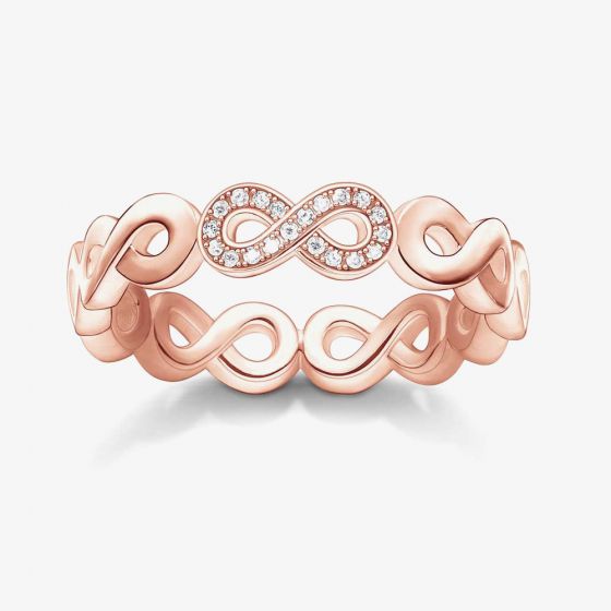 THOMAS SABO Ladies Diamond Rose Gold Infinity Ring D_TR0003-923-14