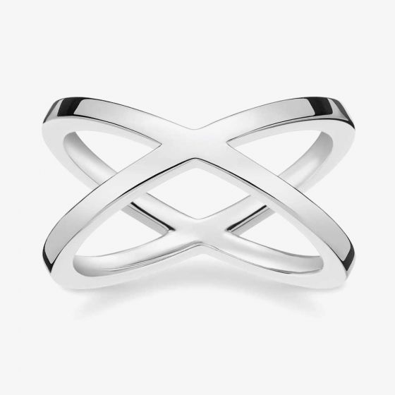 THOMAS SABO Sterling Silver Cross Over Ring TR2139-001-12