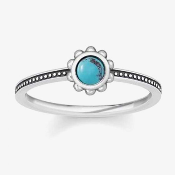 THOMAS SABO Ethnic Turquoise Flower Ring TR2151-878-17