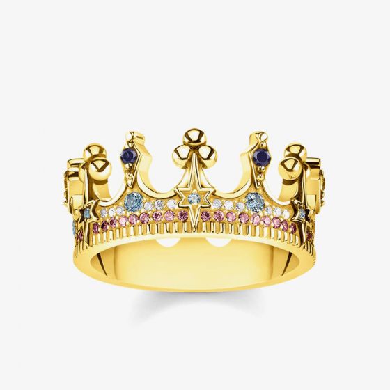 THOMAS SABO Gold Plated Crown Ring TR2224-959-7