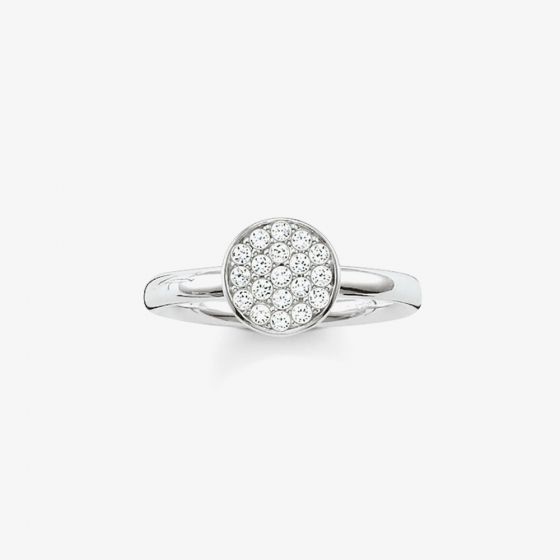 THOMAS SABO Silver Round Pavé Ring TR2050-051-14
