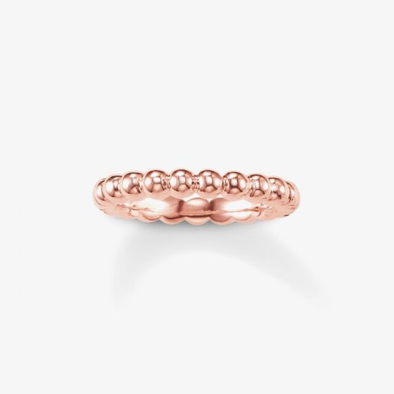 THOMAS SABO Rose Gold Plated Beaded Ring TR2046-415-12
