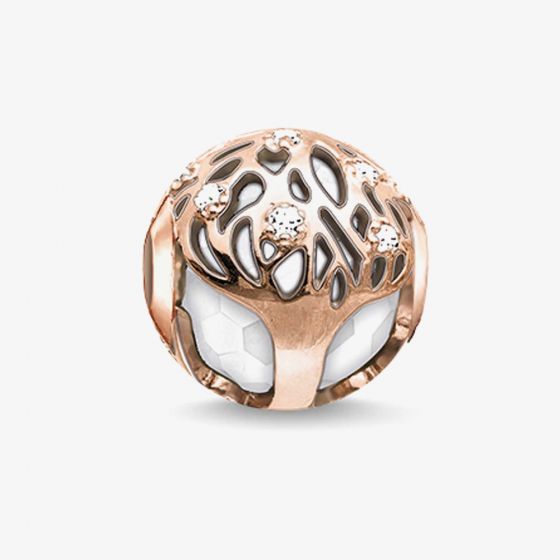 THOMAS SABO Rose Gold Plated Tree Of Life White Karma Bead K0169-841-14