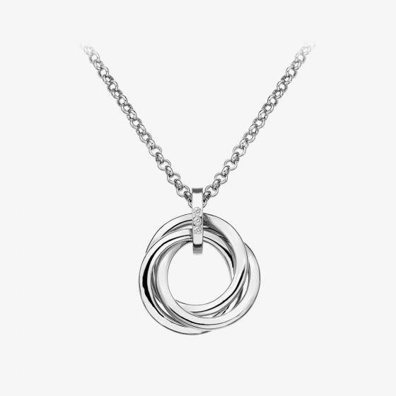 Hot Diamonds Silver Diamond Trio Ring Pendant DP543