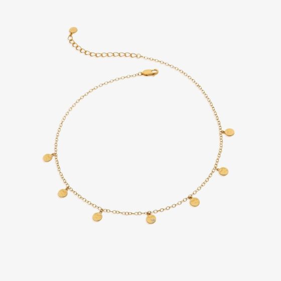 Hot Diamonds Lunar 18ct Gold Plated Diamond Multi Disc Choker Necklace DN148