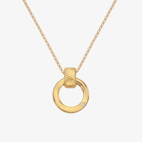 Hot Diamonds Spirit 18ct Gold Plated Diamond Open Circle Pendant Necklace DP847
