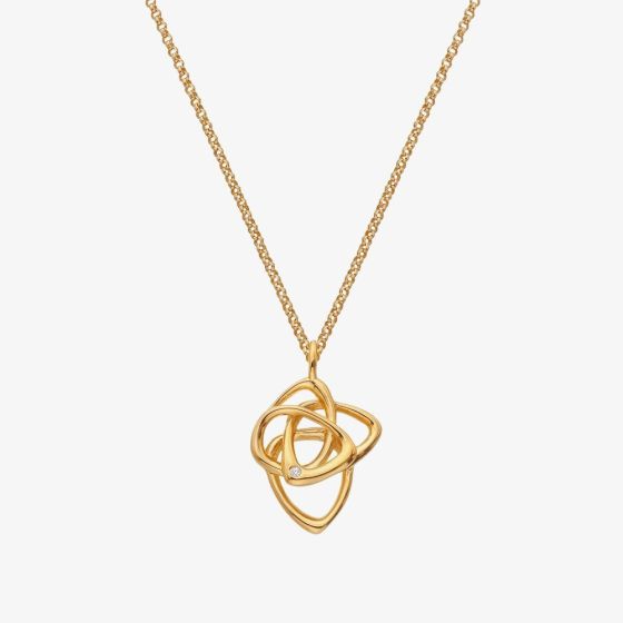 Hot Diamonds X Golden Edit Endless Gold Plated Diamond Interlocked Pendant Necklace DP1085