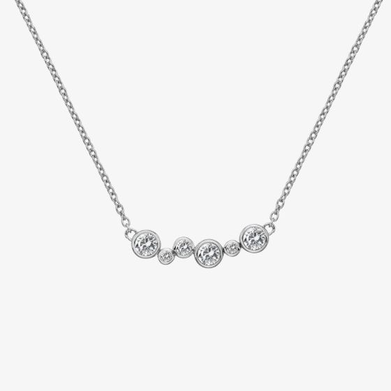 Hot Diamonds Tender Sterling Silver White Topaz Necklace DN147