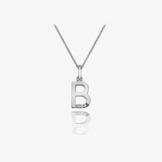 Hot Diamonds Love Letters Silver B Pendant Necklace DP402