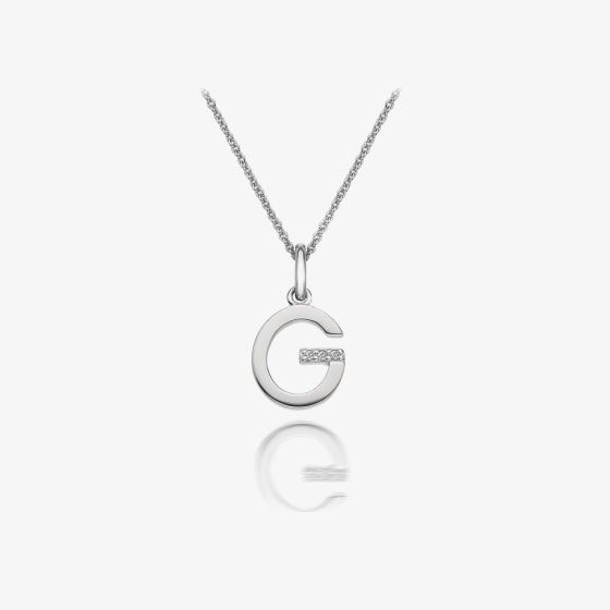 Hot Diamonds Love Letters Silver G Pendant Necklace DP407