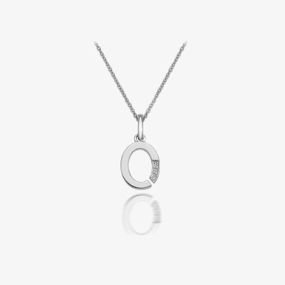 Hot Diamonds Love Letters Silver O Pendant Necklace DP415
