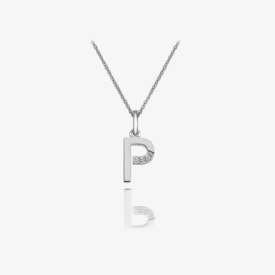 Hot Diamonds Love Letters Silver P Pendant Necklace DP416