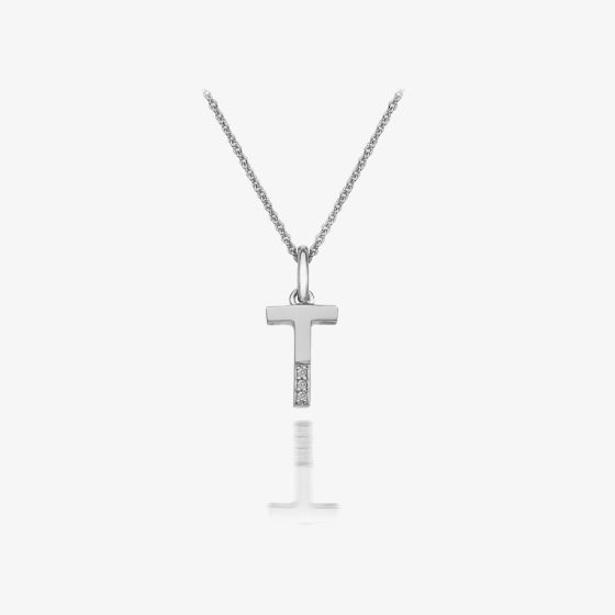 Hot Diamonds Love Letters Silver T Pendant Necklace DP420