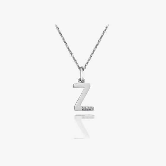 Hot Diamonds Love Letters Silver Z Pendant Necklace DP426