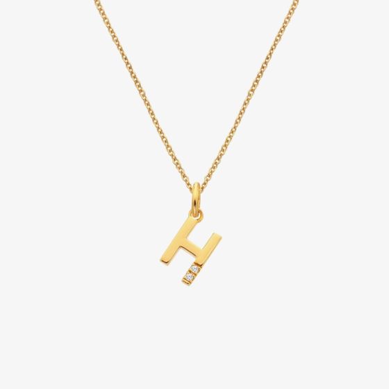 Hot Diamonds HD X Golden Edit Golden Edit H Pendant Necklace DP946