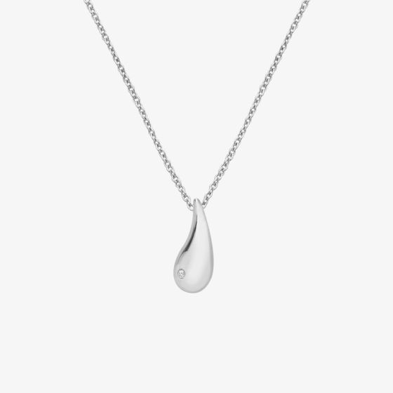 Hot Diamonds Silver Tide Diamond Pendant Necklace DP997