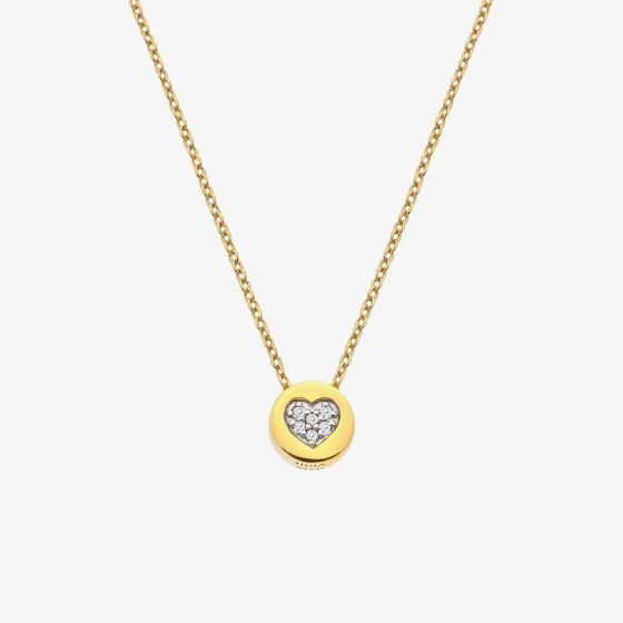 Hot Diamonds Golden Edit White Topaz Heart Necklace DP918