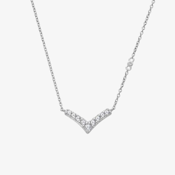 Hot Diamonds Silver Lustre White Topaz Necklace DN231