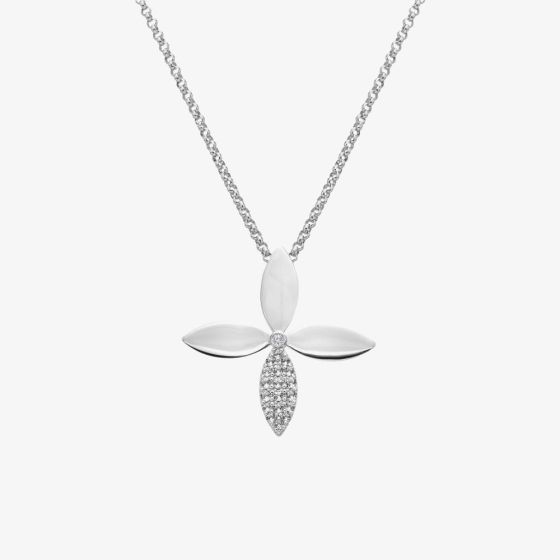 Hot Diamonds Silver Eden White Topaz Pendant Necklace DP1105