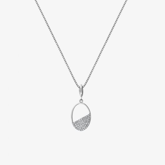 Hot Diamonds Horizon White Topaz Oval Pendant DP767