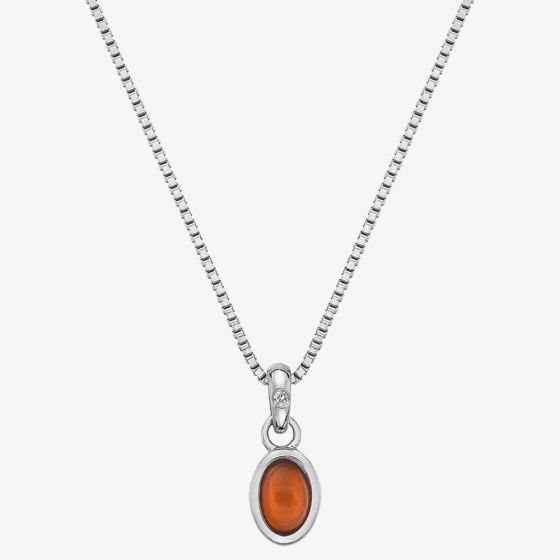 Hot Diamonds Red Carnelian Birthstone Necklace - July DP760
