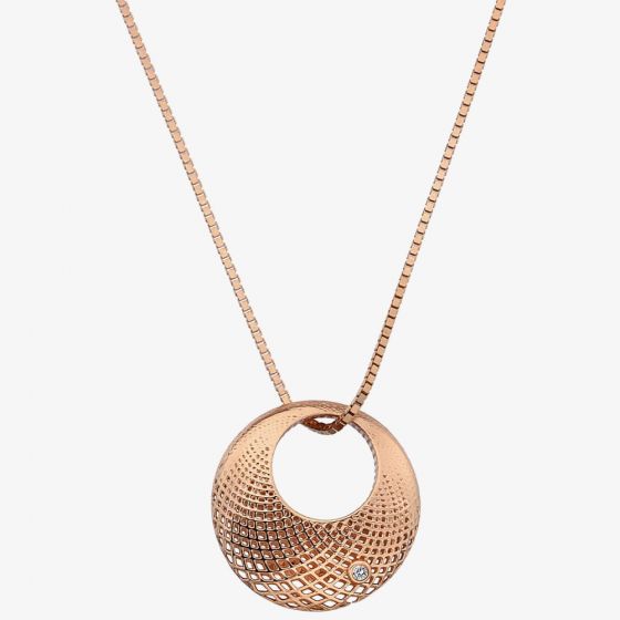 Hot Diamonds Quest Rose Gold Plated Filigree Circle Necklace DP834