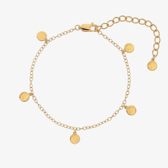 Hot Diamonds Lunar 18ct Gold Plated Diamond Multi Disc Bracelet DL639