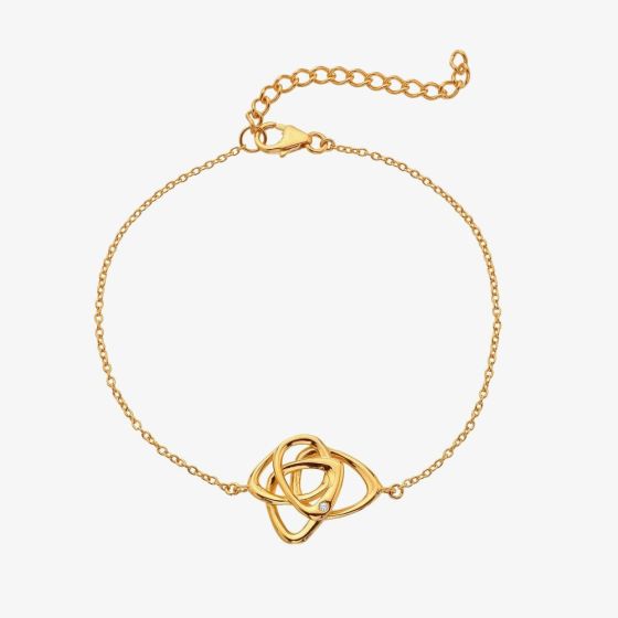 Hot Diamonds X Golden Edit Endless Gold Plated Diamond Interlocked Bracelet DL708