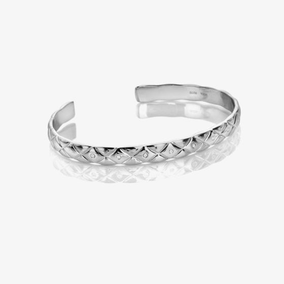 Hot Diamonds Quilted Diamond Set Silver Bangle DC180
