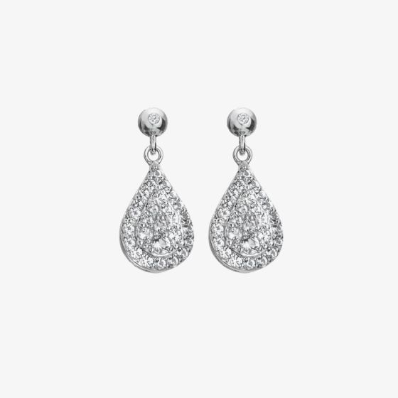 Hot Diamonds Glimmer Silver Topaz Diamond Dropper Earrings DE735