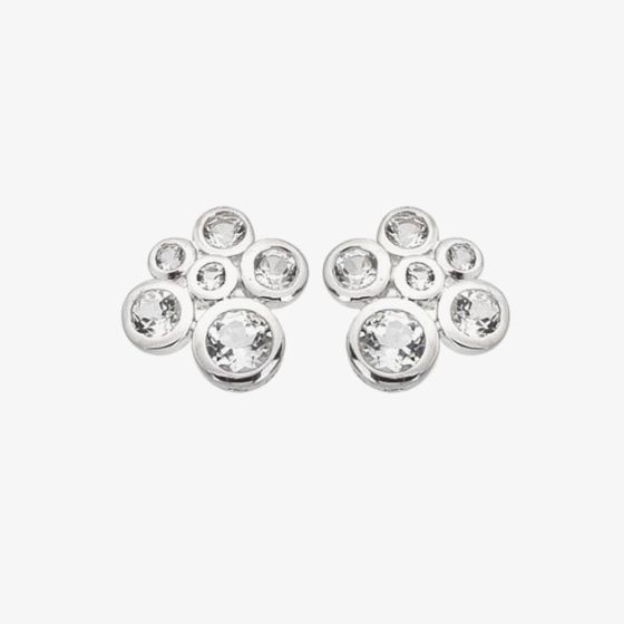 Hot Diamonds Tender Sterling Silver White Topaz Diamond Cluster Stud Earrings DE836