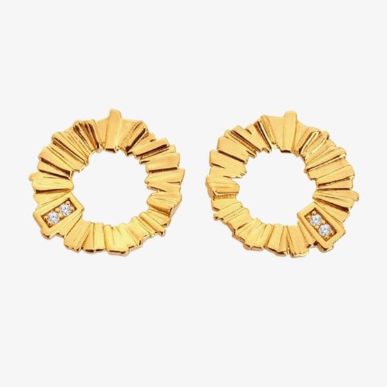 Hot Diamonds X Gold Edit Believe Gold Plated Diamond Open Circle Stud Earrings DE837