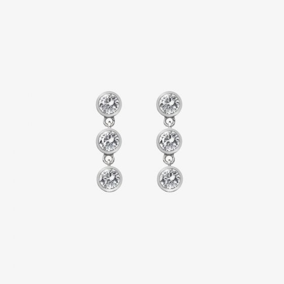 Hot Diamonds Tender White Topaz Triple Drop Earrings DE585