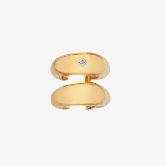 Hot Diamonds HD X Golden Edit 18ct Gold Plated Soul Organic Double Ear Cuff DE662