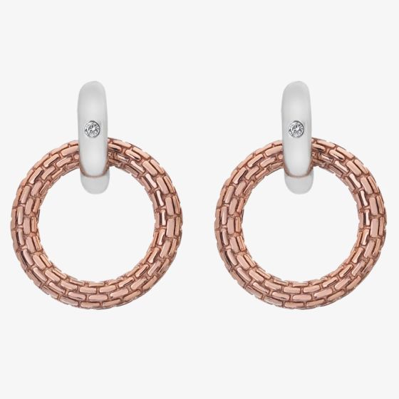 Hot Diamonds Woven Two Colour Open Circle Earrings DE692
