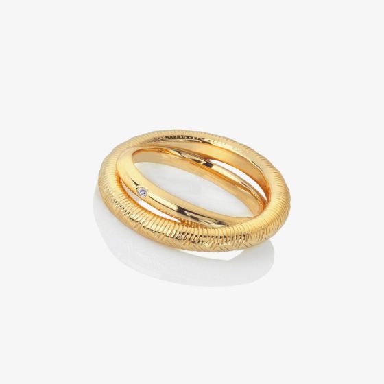Hot Diamonds HD X Golden Edit Extra Small Spirit Duo Ring DR229