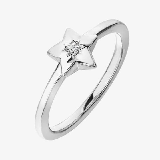 Hot Diamonds Sterling Silver Star Icon Ring DR242